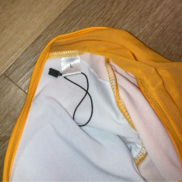 Women's Yellow Lace Up One-Piece Swimsuit |Bodysuit |Size Large - Picture 11 of 12